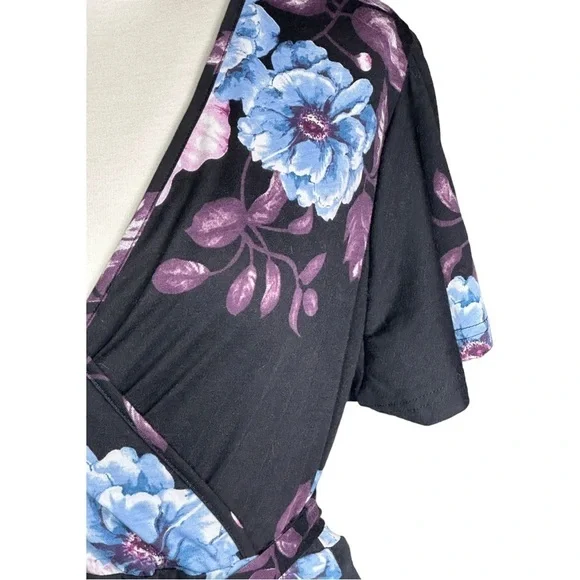 Nemidor Plus Size Floral Attached Sash Belt Dress 16 - Picture 5 of 8